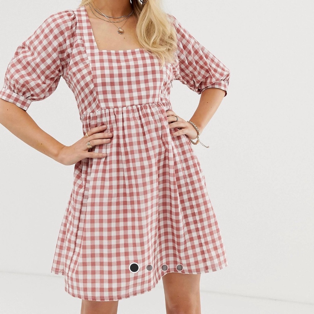 ASOS gingham mini smock dress